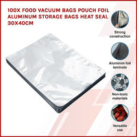 Thumbnail for 100x Food Vacuum Bags Pouch Foil Aluminum Storage Bags Heat Seal 30x40cm