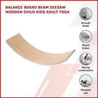 Thumbnail for Balance Board Beam Seesaw Wooden Child Kids Adult Yoga