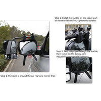 Thumbnail for 2x Towing Mirrors Pair Clip on Multi Fit Clamp On Towing Caravan 4X4 Trailer