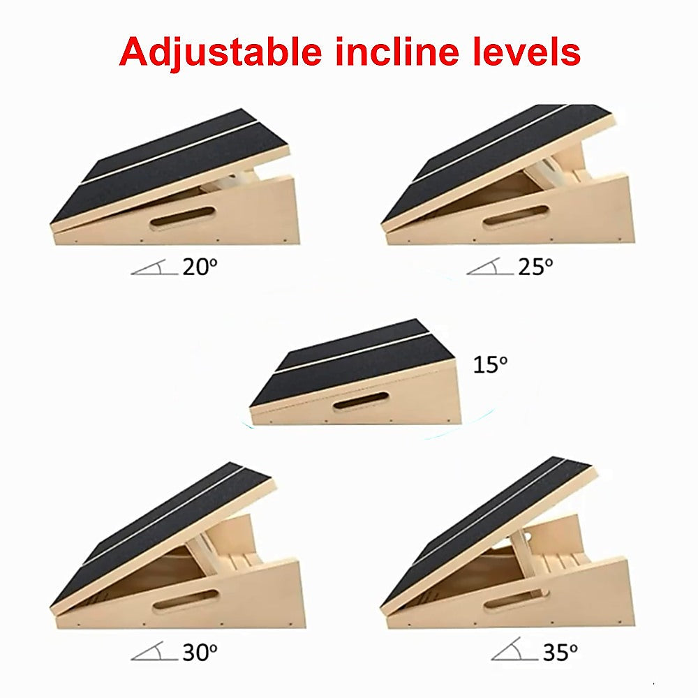 Wooden Slant Exercise Board With Adjustable Incline And Non-Slip Surface