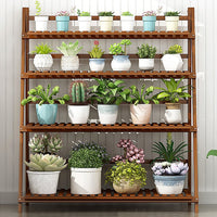 Thumbnail for Plant Stand Outdoor Indoor Garden Wood Bamboo Shelf Folding 100CM Length