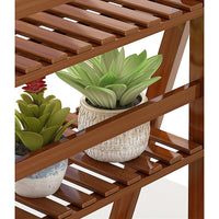 Thumbnail for Plant Stand Outdoor Indoor Garden Wood Bamboo Shelf Folding 100CM Length