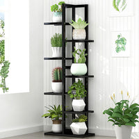 Thumbnail for 6 Tiers Vertical Bamboo Plant Stand Staged Flower Shelf Rack Outdoor Garden