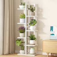 Thumbnail for 6 Tiers Vertical Bamboo Plant Stand Staged Flower Shelf Rack Outdoor Garden