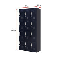 Thumbnail for 12-Door Locker for Office Gym Shed School Home Storage - Padlock-operated