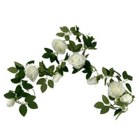 Thumbnail for Artificial White Rose Garland 190cm