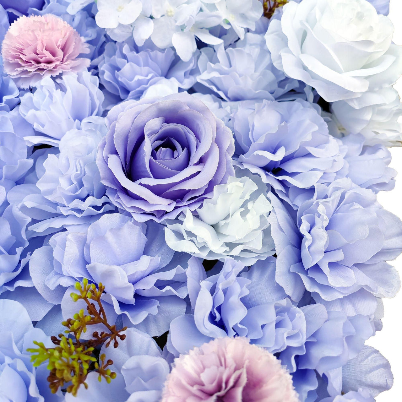 Artificial Flower Wall Backdrop Panel 40cm X 60cm Mixed Lilac Flowers