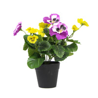 Thumbnail for Mixed Pink And Yellow Flowering Potted Artificial Pansy Plants 25cm