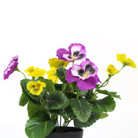 Thumbnail for Mixed Pink And Yellow Flowering Potted Artificial Pansy Plants 25cm