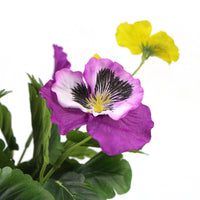 Thumbnail for Mixed Pink And Yellow Flowering Potted Artificial Pansy Plants 25cm