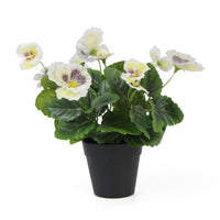 Thumbnail for Mixed White Flowering Potted Artificial Pansy Plants 25cm