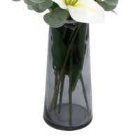 Thumbnail for Premium Faux White Lily In Glass Vase (Tiger Lily Bouquet With Eucalyptus)