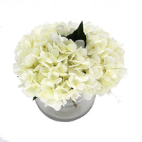 Thumbnail for Premium Faux Hydrangea With Glass Vase (Artificial Flowering White Hydrangea) 23cm