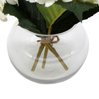 Thumbnail for Premium Faux Hydrangea With Glass Vase (Artificial Flowering White Hydrangea) 23cm