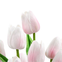 Thumbnail for Flowering Pink Artificial Tulip Plant Arrangement With Ceramic Bowl 35cm