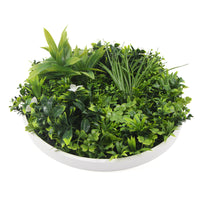 Thumbnail for Flowering White Artificial Green Wall Disc UV Resistant 75cm (White Frame)