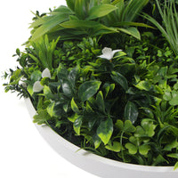 Thumbnail for Flowering White Artificial Green Wall Disc UV Resistant 75cm (White Frame)