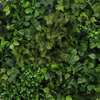 Thumbnail for Slimline Artificial Green Wall Disc Art 80cm Mixed Green Fern & Ivy (White)