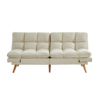 Thumbnail for Alexa 3 Seater Velvet Sofa Bed Futon Cream