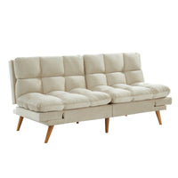 Thumbnail for Alexa 3 Seater Velvet Sofa Bed Futon Cream