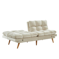 Thumbnail for Alexa 3 Seater Velvet Sofa Bed Futon Cream