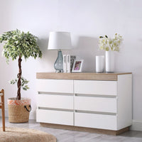 Thumbnail for Ashley Coastal White Wooden Chest of 6 Drawers