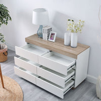 Thumbnail for Ashley Coastal White Wooden Chest of 6 Drawers