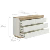 Thumbnail for Ashley Coastal White Wooden Chest of 6 Drawers