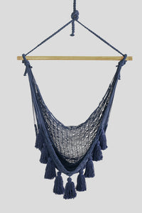 Thumbnail for Deluxe Extra Large Mexican Hammock Chair in Outdoor Cotton Colour Blue