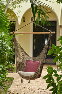 Thumbnail for Mayan Legacy Extra Large Outdoor Cotton Mexican Hammock Chair in Cedar Colour