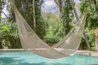 Thumbnail for Mayan Legacy Jumbo Size Super Nylon Mexican Hammock in Cream Colour