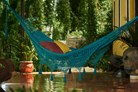 Thumbnail for Outdoor undercover cotton Mayan Legacy hammock with hand crocheted tassels King Size Bondi