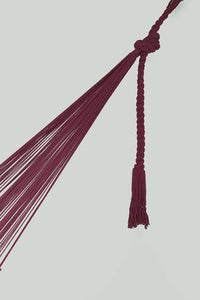 Thumbnail for Outdoor undercover cotton Mayan Legacy hammock with hand crocheted tassels King Size Maroon