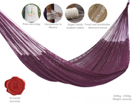 Thumbnail for Outdoor undercover cotton Mayan Legacy hammock King size Maroon