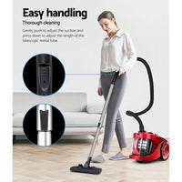 Thumbnail for Devanti Bagless Vacuum Cleaner Cleaners Cyclone Cyclonic Vac HEPA Filter Car Home Office 2200W Red