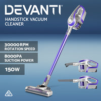 Thumbnail for Devanti Cordless Stick Vacuum Cleaner - Purple & Grey