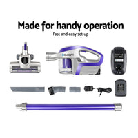 Thumbnail for Devanti Cordless Stick Vacuum Cleaner - Purple & Grey