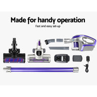 Thumbnail for Devanti Cordless 150W Handstick Vacuum Cleaner - Purple and Grey