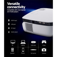 Thumbnail for Devanti Mini Video Projector Wifi USB HDMI Portable 2000 Lumens HD 1080P Home Theater White