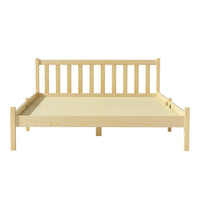 Thumbnail for Artiss Bed Frame Wooden Double Size Bed Base Pine Timber Mattress Foundation Oak