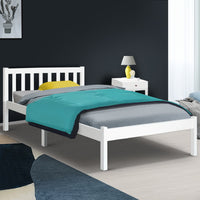 Thumbnail for Single Size Wooden Bed Frame - White