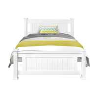 Thumbnail for King Single Wooden Bed Frame - White