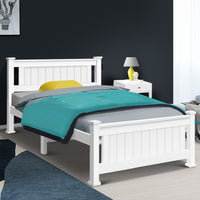 Thumbnail for King Single Wooden Bed Frame - White