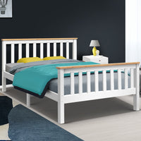 Thumbnail for Artiss Double Full Size Wooden Bed Frame PONY Timber Mattress Base Bedroom Kids