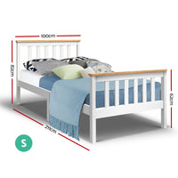 Thumbnail for Artiss Single Wooden Bed Frame Bedroom Furniture Kids