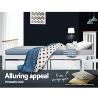 Thumbnail for Artiss Single Wooden Bed Frame Bedroom Furniture Kids