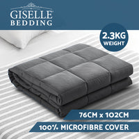 Thumbnail for Weighted Blanket Kids 2.3KG Heavy Gravity Blankets Microfibre Cover Comfort Calming Deep Relax Better Sleep Grey