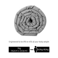 Thumbnail for Giselle Bedding 7KG Microfibre Weighted Gravity Blanket Relaxing Calming Adult Light Grey