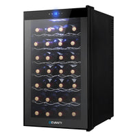 Thumbnail for Devanti Wine Cooler 28 Bottles Glass Door Beverage Cooler Thermoelectric Fridge Black