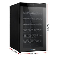 Thumbnail for Devanti Wine Cooler 28 Bottles Glass Door Beverage Cooler Thermoelectric Fridge Black